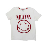 Nirvana Cara Vino/Blanco - Playera DAMA Licencia NIRVANA™