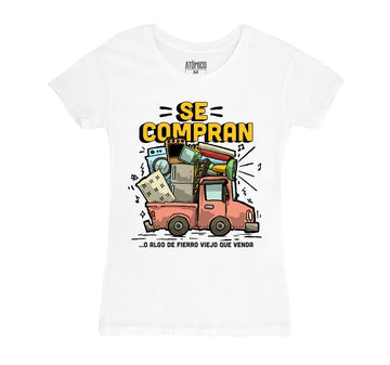 Fierro Viejo Blanco - Playera DAMA Chilango