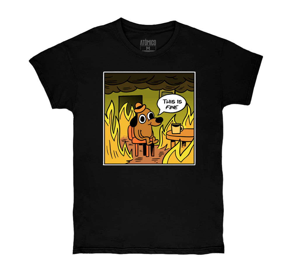 This is Fine - Playera CABALLERO Meme