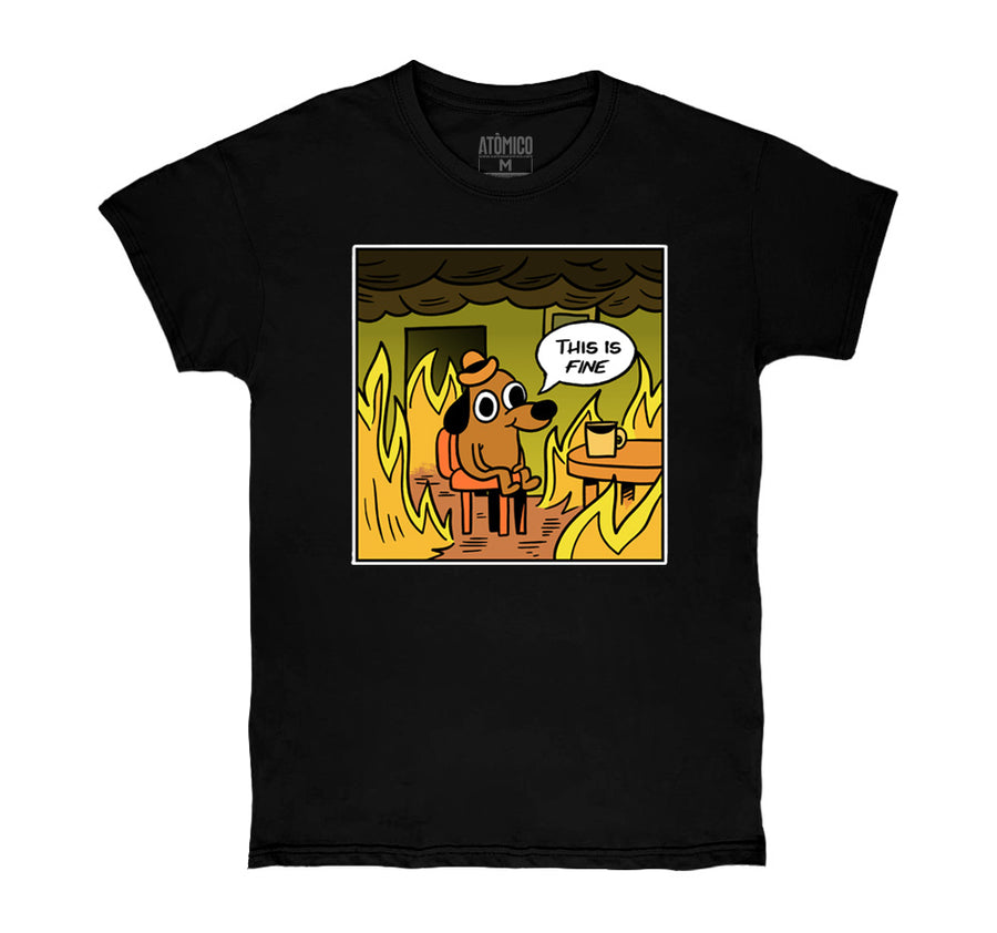 This is Fine - Playera CABALLERO Meme