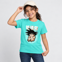Goku 8-bit Menta - Niñ@, vista frontal con modelo 2