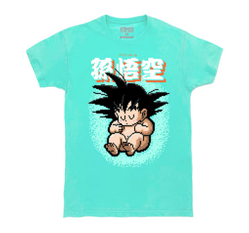 Goku 8-bit Menta  - Playera CABALLERO Anime