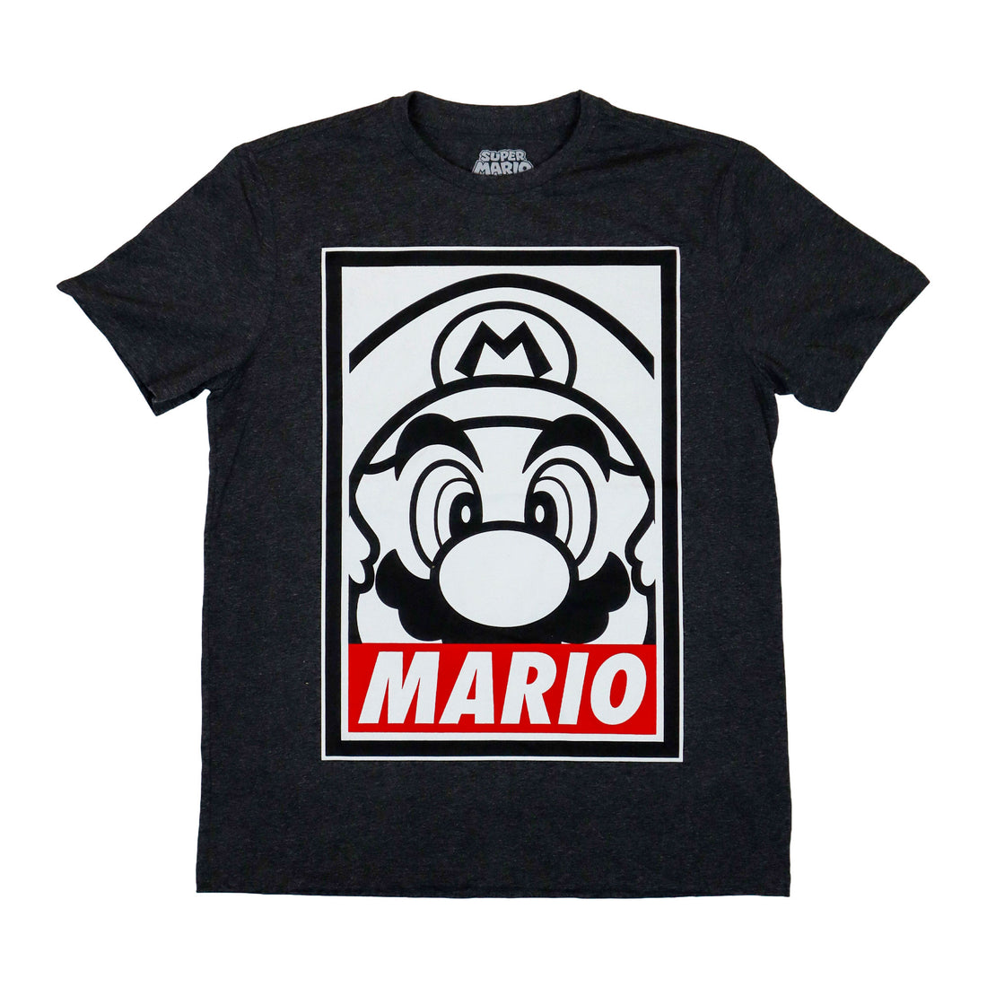 Mario Letrero Blanco/Negro  - Playera CABALLERO Licencia NINTENDO™