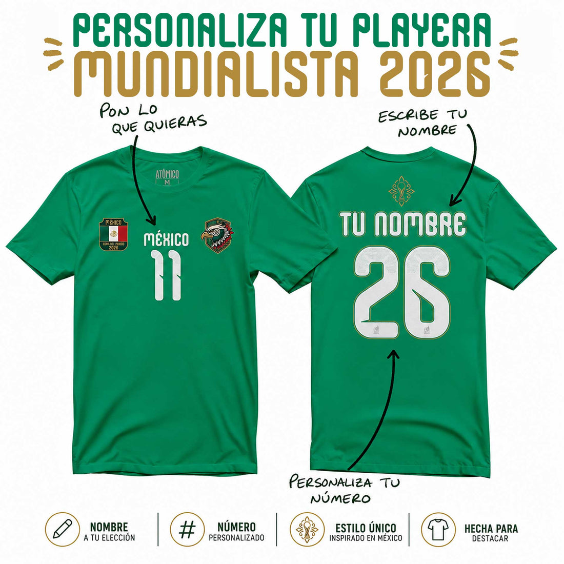 Playera Personalizada Mundial 2026
