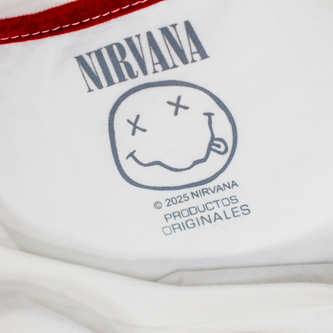 Nirvana Cara Vino/Blanco  - Playera DAMA Licencia NIRVANA™