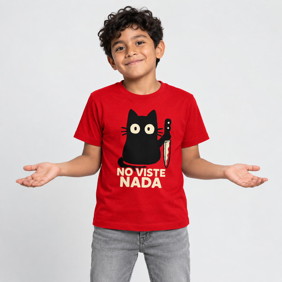 No Viste Nada - Playera NIÑO, vista frontal con modelo 1