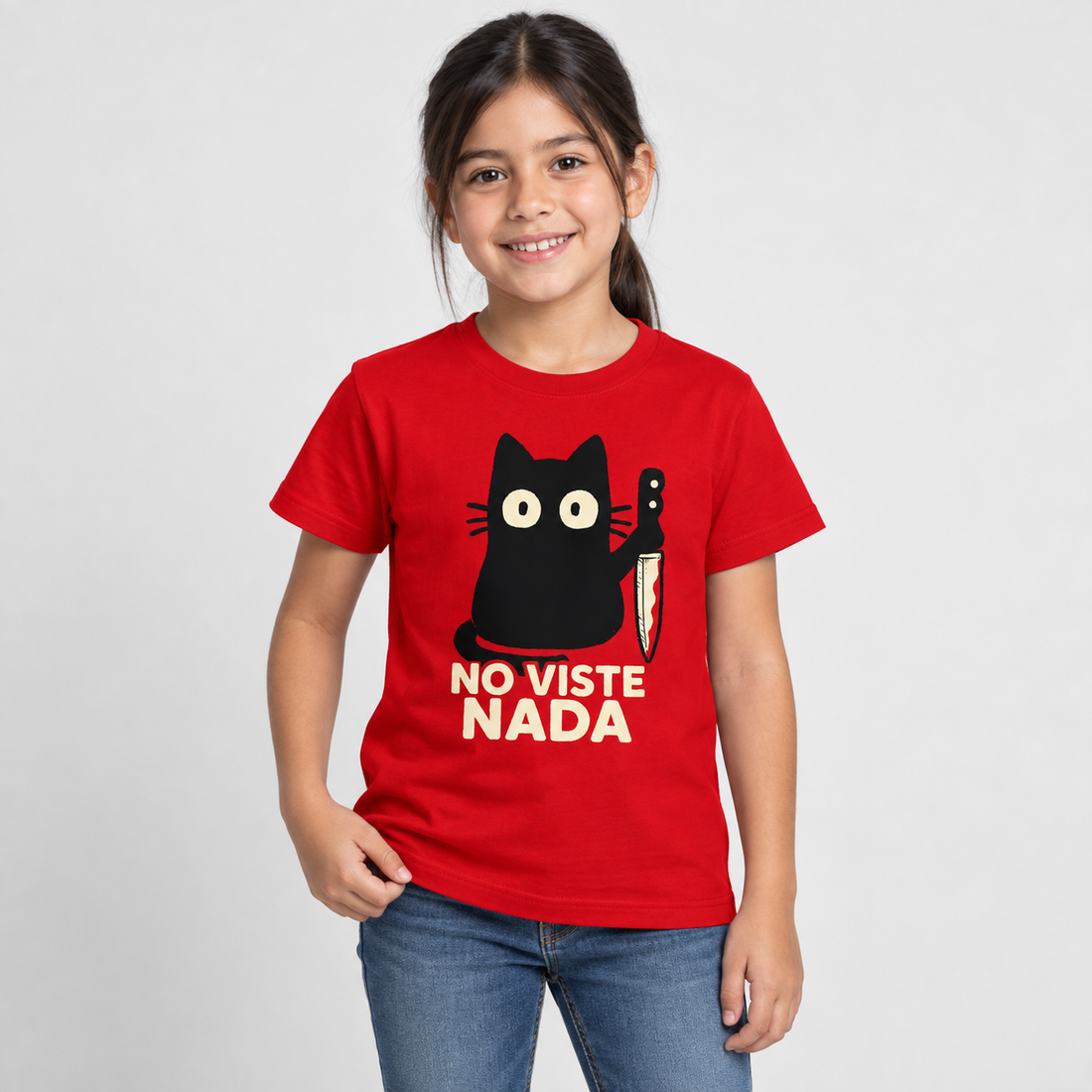 No Viste Nada - Playera NIÑO, vista frontal con modelo 2
