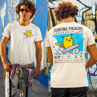 Surfing Pikachu - Playera CABALLERO FRENTE/ESPALDA