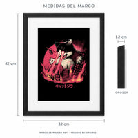 Medidas exteriores del marco MDF: 42 cm de alto, 32 cm de ancho y 1.2 cm de grosor.