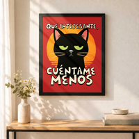 Qué Interesante, Cuéntame Menos sin paspartú, colgado en una pared.