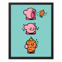 Kirby al Pastor sin paspartú y con marco negro MDF, vertical, vista frontal.