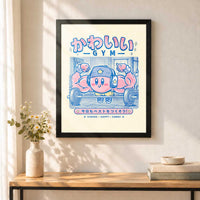 Kirby Gym sin paspartú, colgado en una pared.