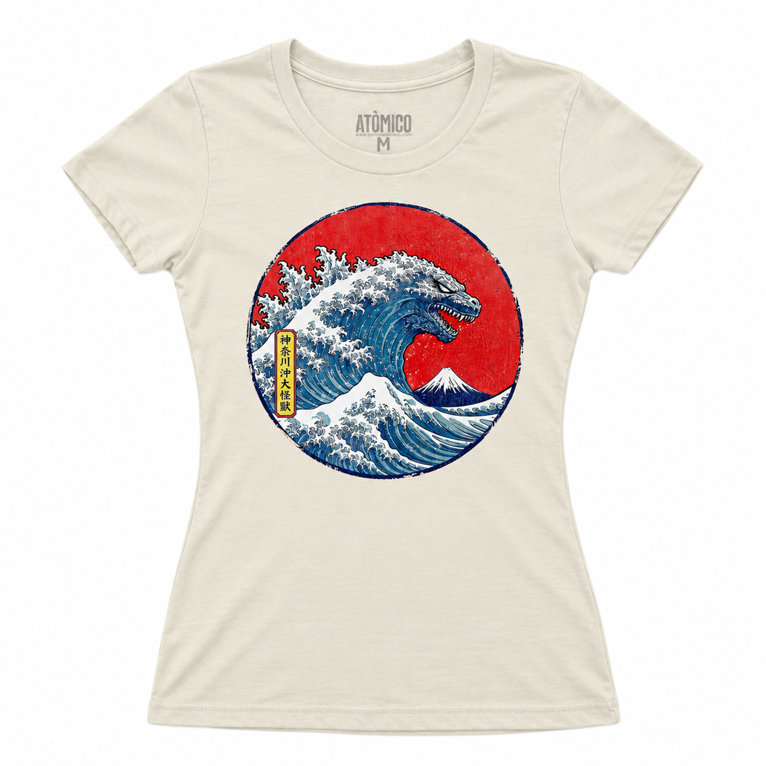 Godzilla Wave 3.0 - Playera DAMA Natural