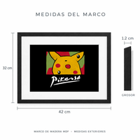 Medidas exteriores del marco Pikasso: 42 cm de ancho y 32 cm de alto, 1.2 cm de grosor.