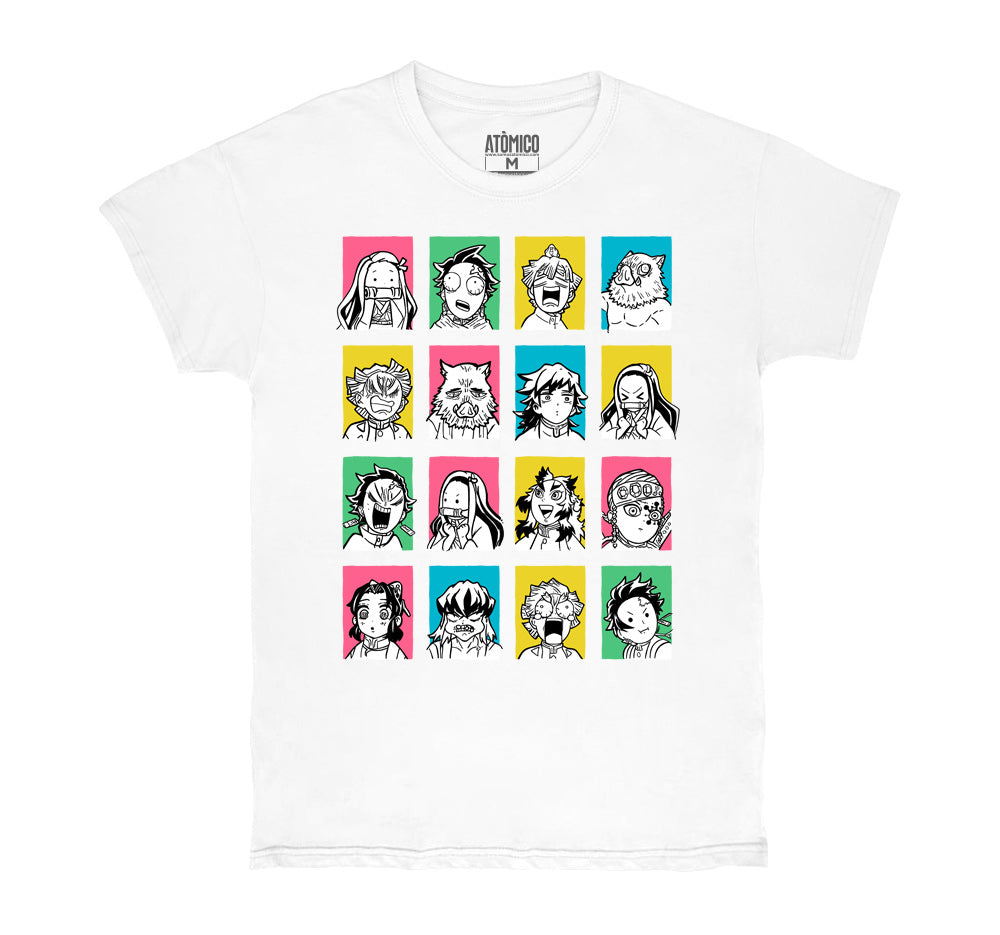 Caritas de Demonios Blanco - Playera CABALLERO