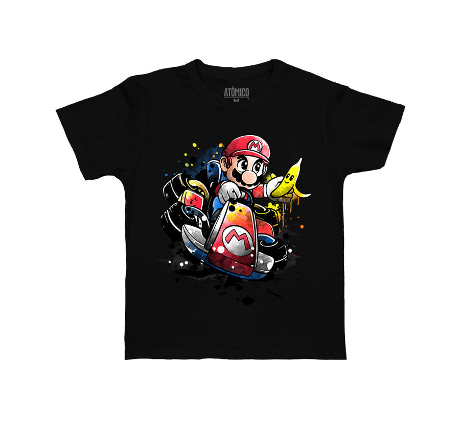 Mario Kart Acuarela Negro - Niñ@