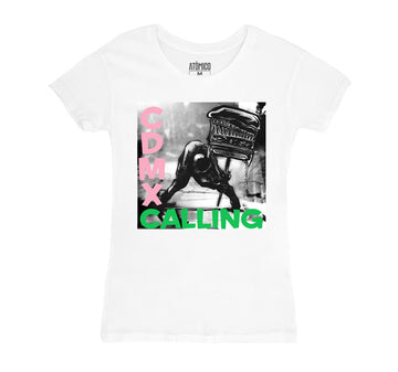 CDMX Calling Blanco - Playera DAMA Chilango